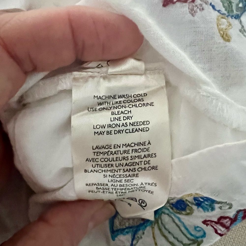 ANTHROPOLOGIE - WHITE EMBROIDERED TUNIC - SIZE M - Picture 7 of 7